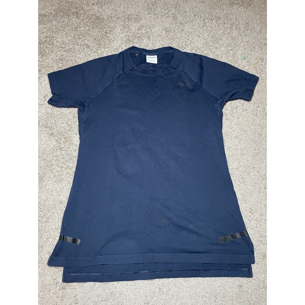 Gymshark Mens Short Sleeve Basic Cotton Crew Neck Navy Blue T Shirt Size Small